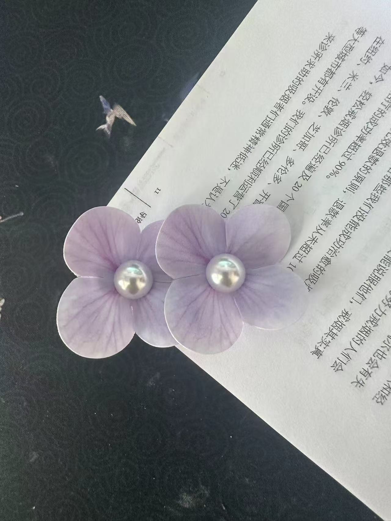 发卡刘海网纱大森系欧根纱花朵发夹女高颜值超仙ins风边夹春夏度