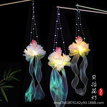 Ancient Style Mid-Autumn Festival Lanterns Handmade DIY Luminous Jellyfish Lanterns Finished Kidsren's Festival Satchel Lanterns Night Market Wholesale