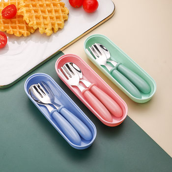 304 children's tableware suit stainless steel baby eating spoon children's tableware fork spoon fork