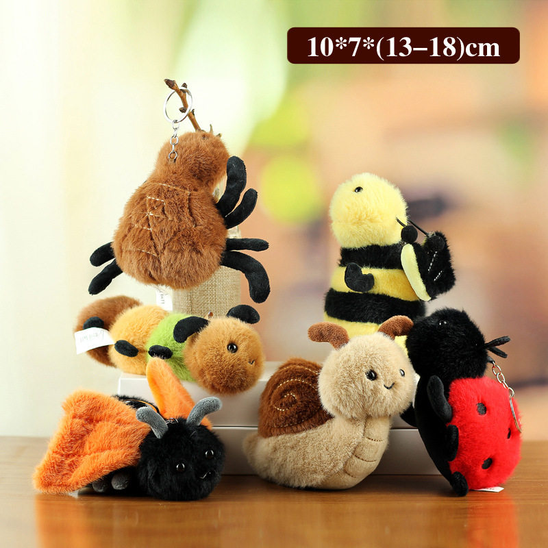 跨境新品仿真昆虫挂件毛绒玩具虫子玩偶包包挂饰布娃娃动物小公仔