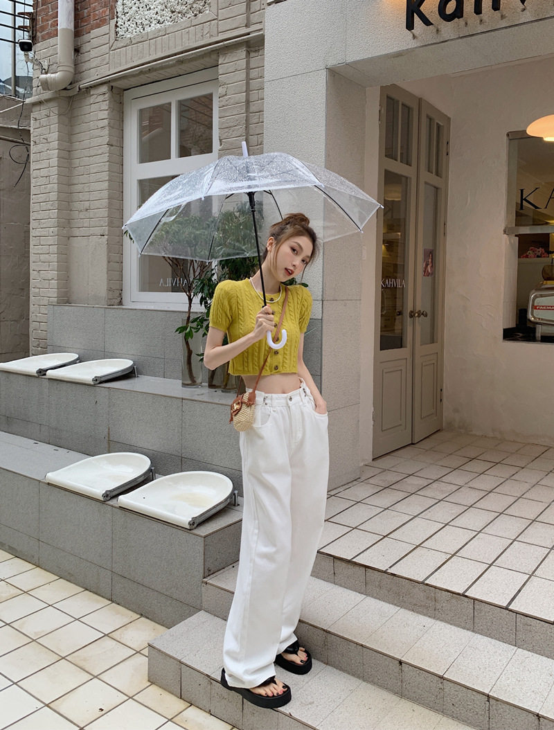 High Waisted Womens Jeans Korean Style Casual Straight Leg Versatile Spring Fall Fashion Wholesale Available