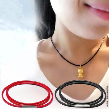 Necklace Lanyard Stainless Steel Rice Buckle Wax Rope Jade Pendant Lanyard Pendant Lanyard Jade Rope Gold Jewelry Pendant Rope