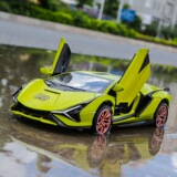 Новый легкосплавный автомобиль Haodi 1:32 Lamborghini Lightning Simulation Модель спортивного автомобиля со звуком и светом, игрушка в подарок для детей