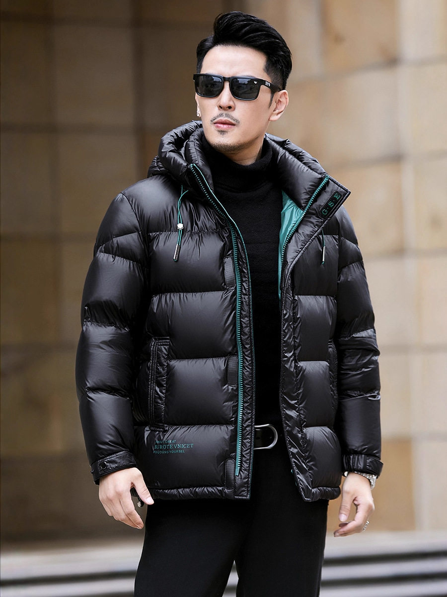 2025 New Winter Men's down Jacket 90 White Duck down Black Gold Thickened Warm Hooded Coat Trendy Puffer Jacket