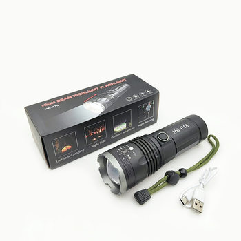 New strong light white laser aluminum alloy flashlight power display Type-C charge 4 gear lighting flashlight