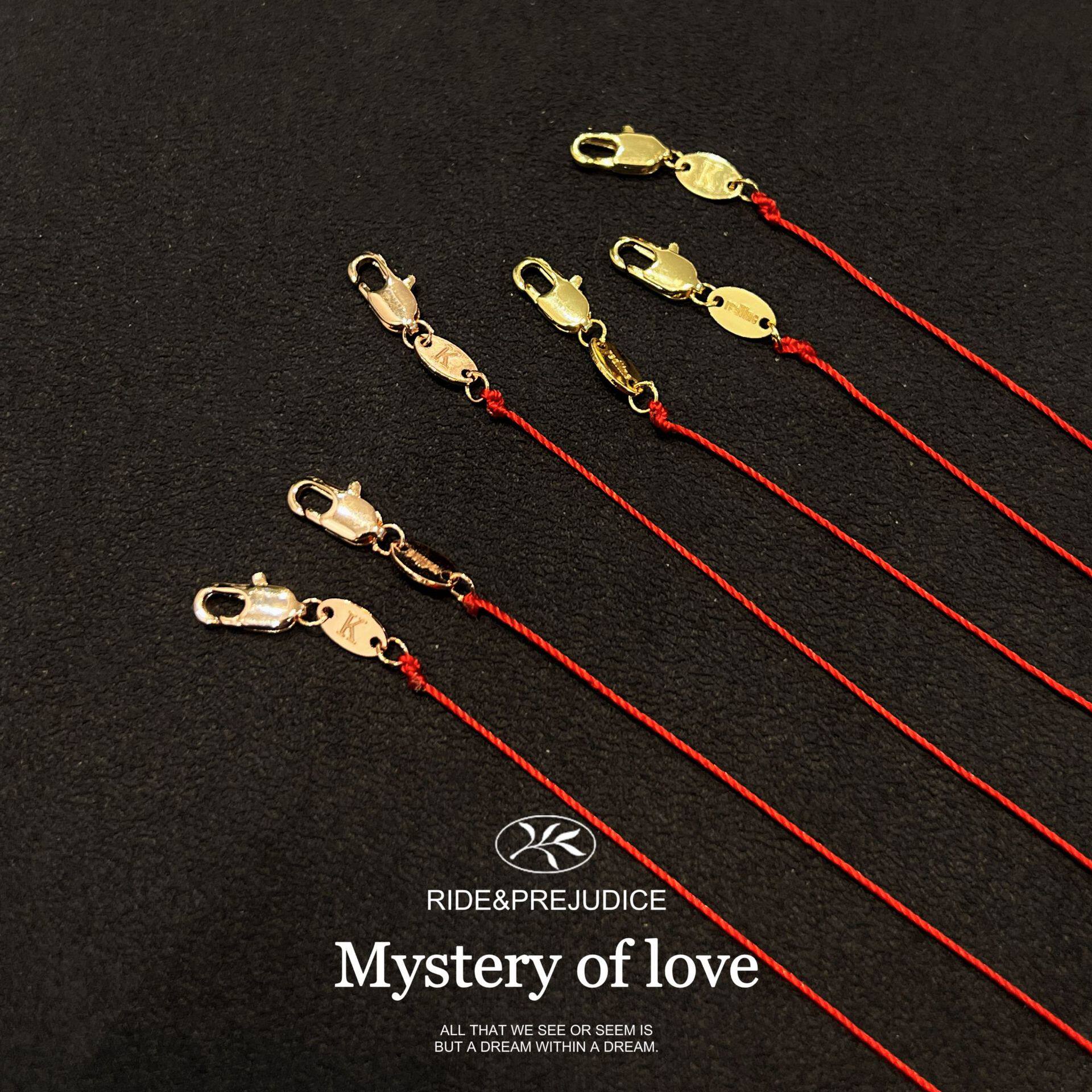 23 French red rope same style 18K gold birth year single diamond small red rope half rope half chain bracelet girlfriends gift