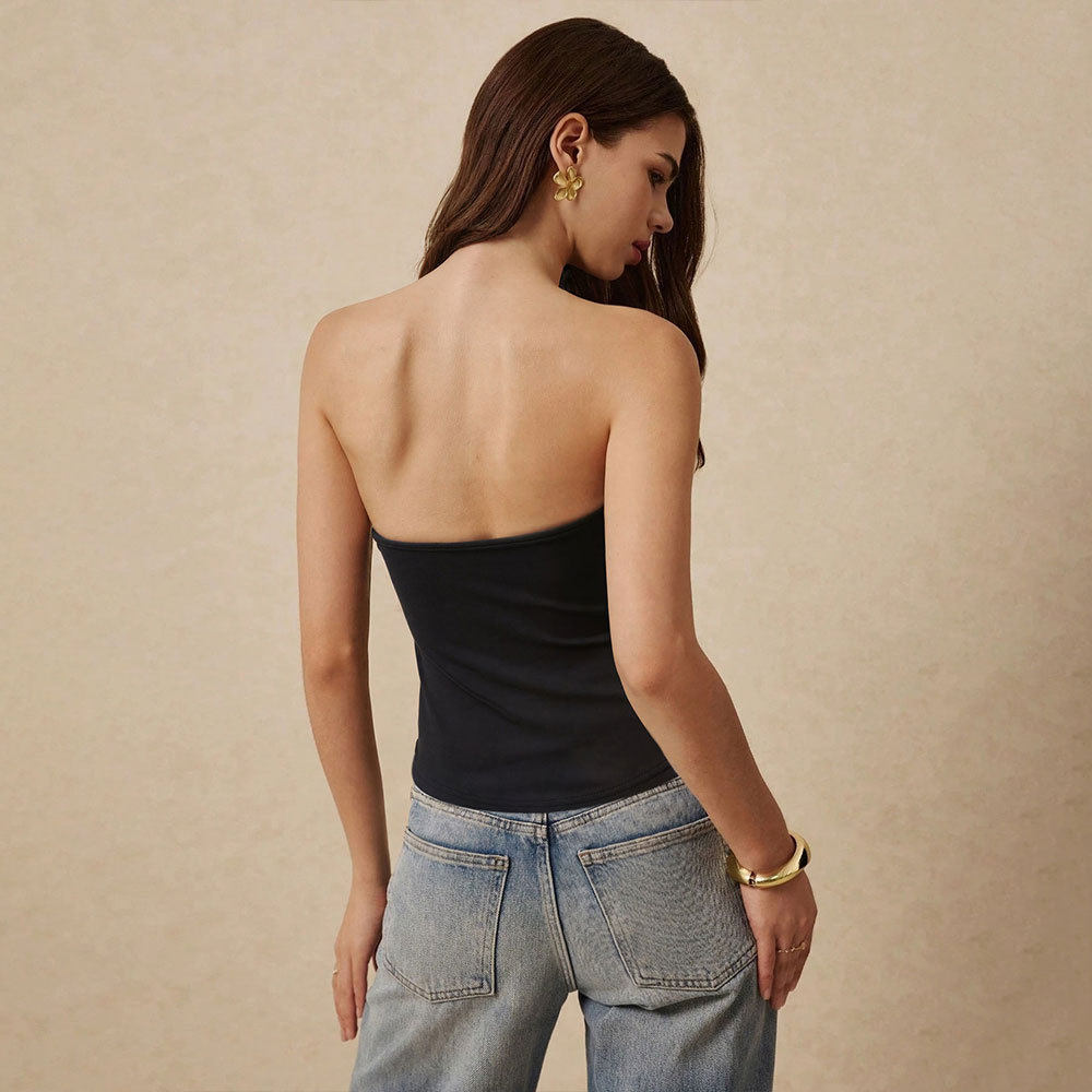 Off Shoulder Crop Top Sexy Design Bow Detail Sleeveless Youthful Style Perfect for Casual Wear Wholesale Available