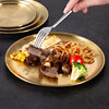 Korean-style golden stainless steel barbecue plate disc barbecue shop tray dish cake plate fruit plate restaurant bone plate