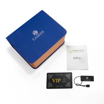 Caseno Hong Kong Brand High-End Fashion Luxury Genuine Leather Watch Box with Lid and Base for Mobile Phones and Watches