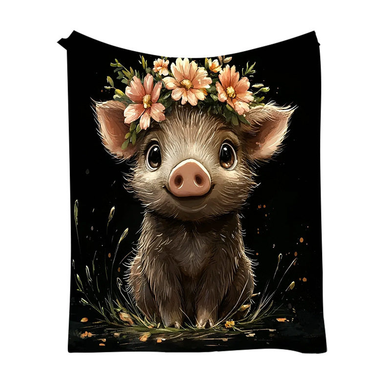 Cross-border Amazon flannel single-sided digital printed blanket nap air conditioning blanket sofa small blanket a piece