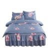 Bed Skirt Style Four-Piece Bedding Set 1.8m2.0m Double Quilt Cover Korean Style Brushed Princess Style Bed Bed Sheets Bedspread