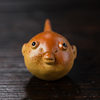 Yixing purple sand tea pet puffer fish ornaments pure sculpture creative marine life goldfish tea tray accessories can be raised Wholesale