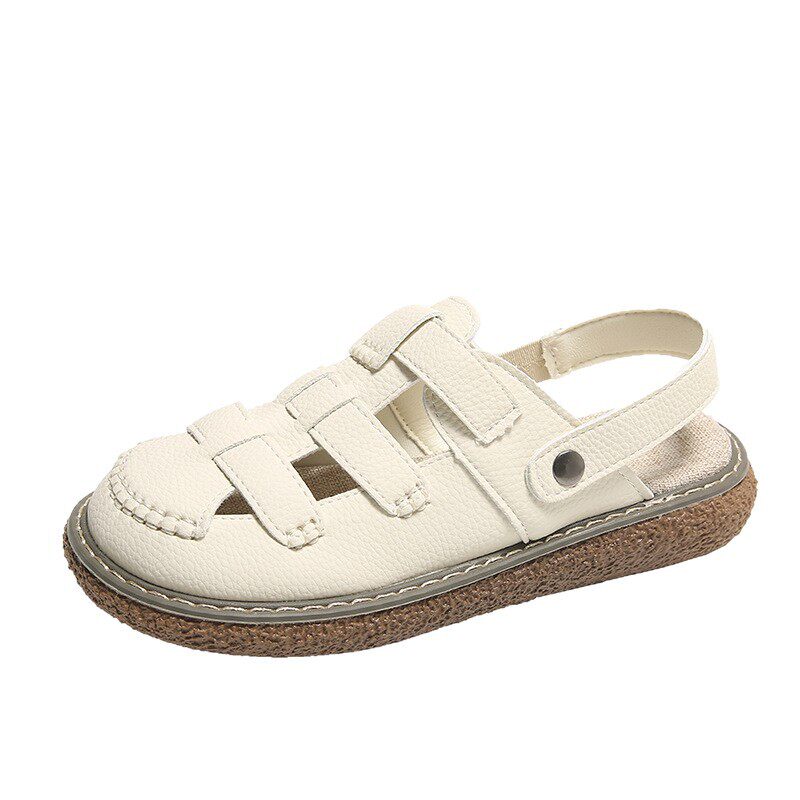 Baotou Sandals for Women, Clogs, 2024 Summer New Style, Outdoor Thick-Soled Half-Slippers, Beach Women's Roman Sandals, Trendy