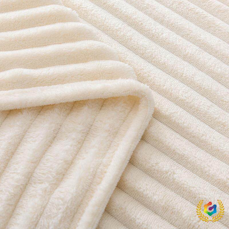 ✅ Manufacturer Wholesale Thickened Flannel Blanket Cross-Border New Striped Blanket Sofa Blanket Student Office Nap Blanket