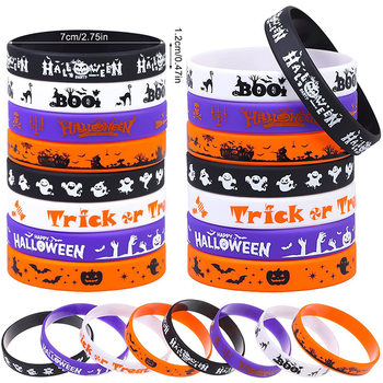 Holy Day Silicone Wristband Trick or Treat Silicone Bracelet Pumpkin Wristband Waterproof Halloween Party Gift
