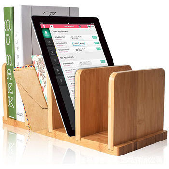 Spot Solid Wood Book Compartment Rack Office Desktop File Storage Rack Creative Tablet Holder