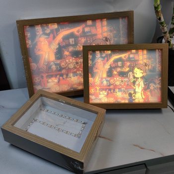 Factory wholesale photo frame childhood memories light picture frame charging touch night light student gift creative gift