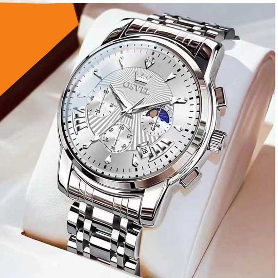 New Men's Watch Multifunctional Fashion Quartz Watch Business Steel Band Men's Watch Cross-border Wholesale Casual Men's Watch