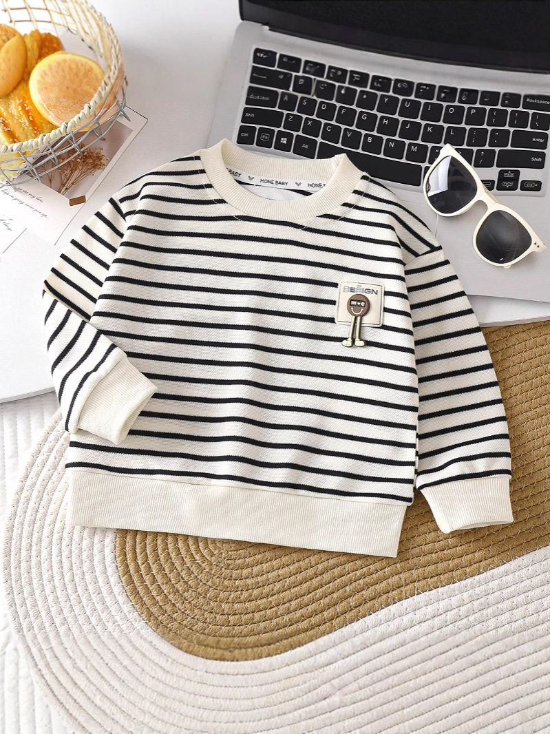 Children's Striped Hoodie, New Spring & Autumn Collection, Boys' Long-Sleeve Pullover, Girls' Casual Outerwear Top