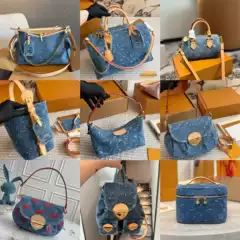 2026 New Boston Denim Large Pillow Bag Handbag Travel Bag Single Shoulder Trendy Crossbody Bag