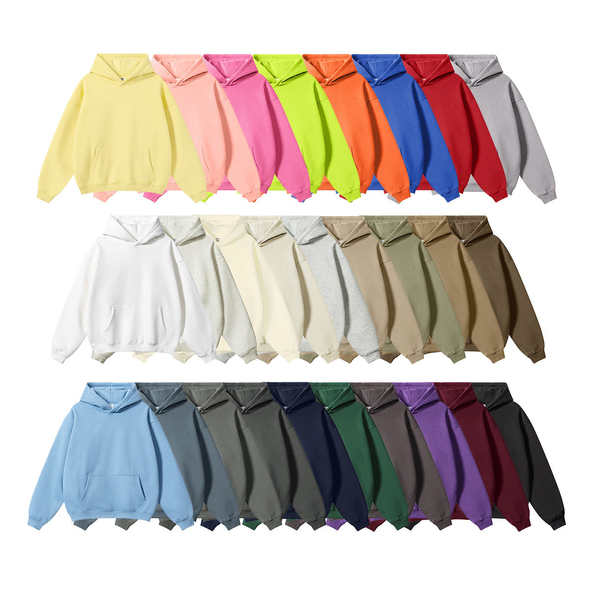 BE男装｜2025秋季美式纯色休闲宽松大码加厚帽衫加绒连帽卫衣男潮