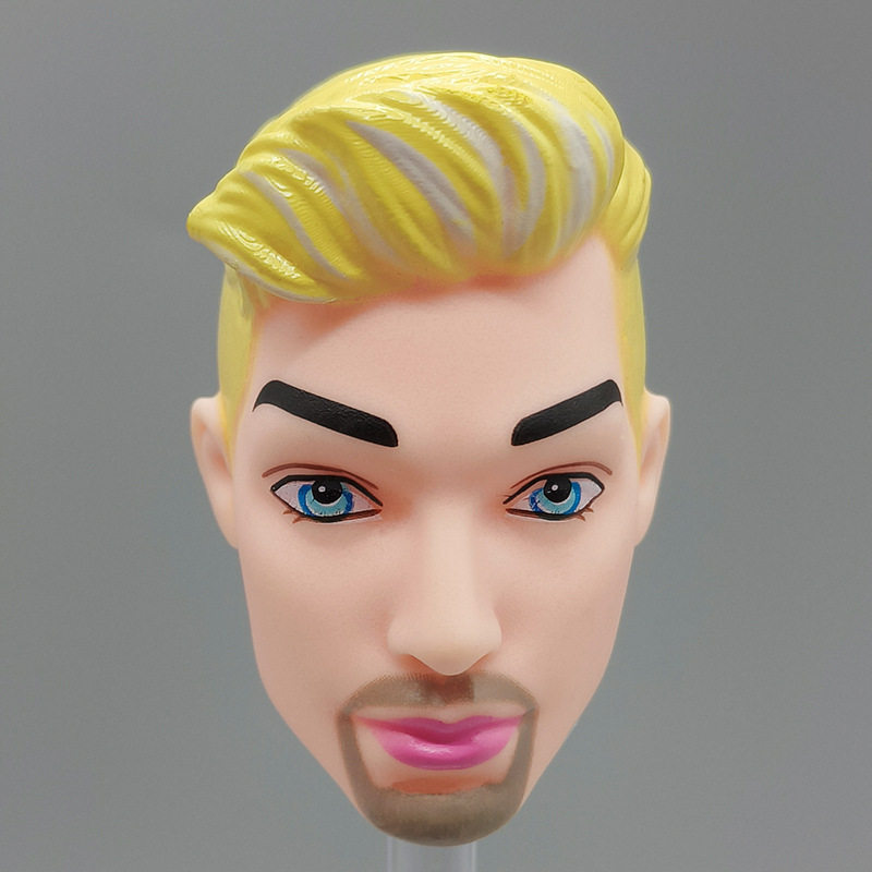 ひげ型の黄色の髪の色絵の男の頭の141108