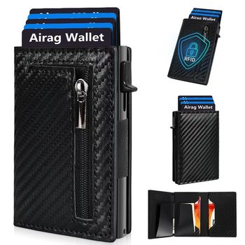 Cross-Border Amazon Supplies Pu Card Box Rfid Blocking Aluminum Alloy Pu Card Holder Id Card Holder Card Holder