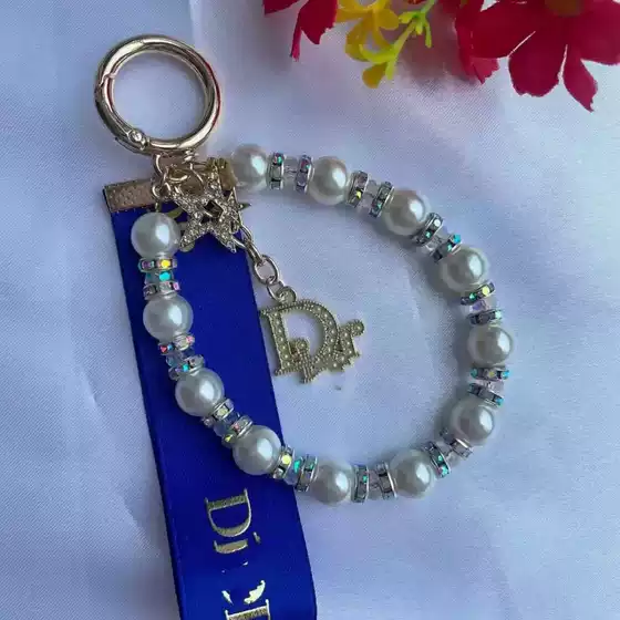 Dijia DIY Keychain Bag Pendant Pearl Inlaid Logo Rhinestone Star Sparkling Exquisite Versatile Accessories