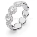 White crystal roman platinum ring no. 6