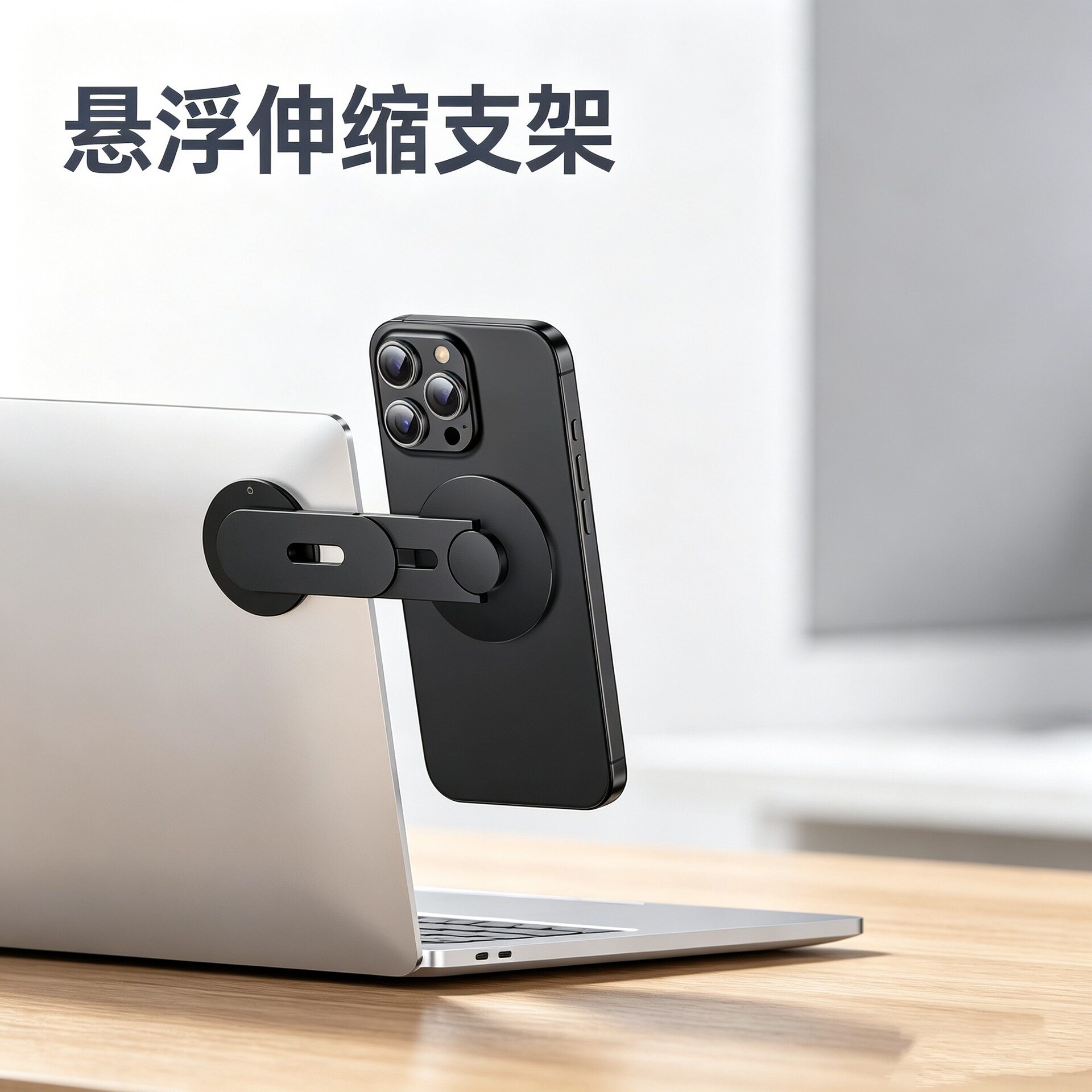 ขาตั้งแม่เหล็ก MagSafe สำหรับโทรศัพท์และจอคอมพิวเตอร์ในรถยนต์ ขายตรงข้ามประเทศ หน้าจอลอยตัว ติดตั้งซ่อนในรถแบบมองไม่เห็น