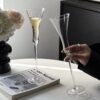♔ Good-Looking Girl's Tipsy Wine Glass Design French Lily Champagne Glass Goblet Niche Red Wine Glass