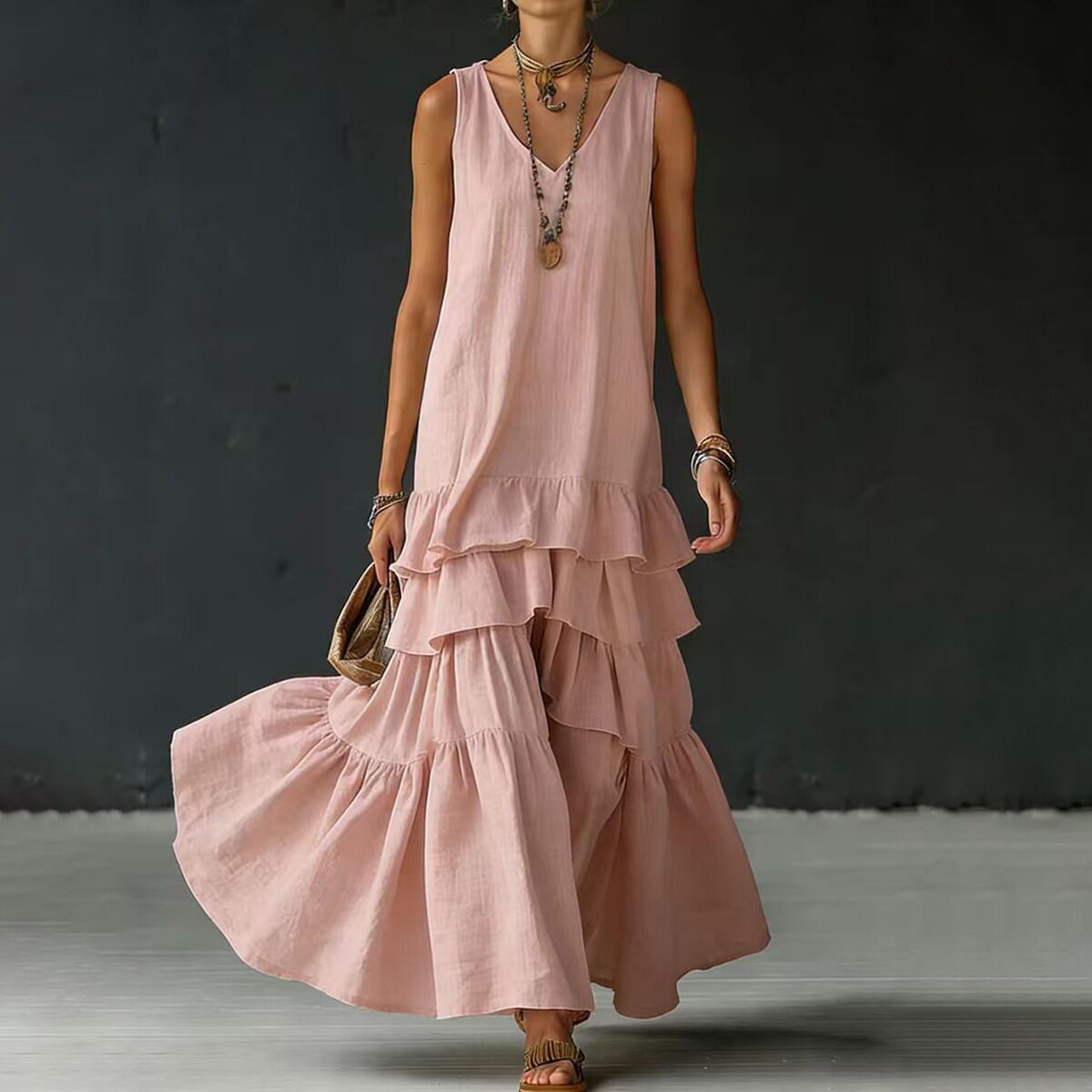 Casual Solid Color Long Cake Skirt Elegant Design Versatile Style for Everyday Wear Wholesale Available