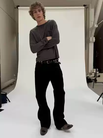 No Faith Studios Straight-Leg Bootcut Pure Black Selvedge Denim Jeans with Red Selvedge ID