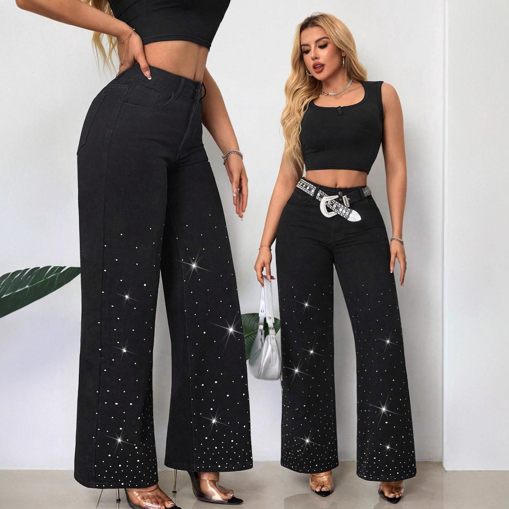 Loose Fit Wide Leg Jeans Trendy Street Style Flattering Design Comfortable Fabric Womens Casual Wear Wholesale