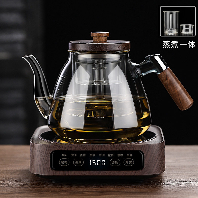 New High-Temperature-Resistant Electric Ceramic Stove Household Electric Kettle Teapot Glass Thickened High Borosilicate Teapot Set