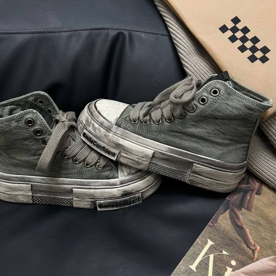 厚底做旧高帮帆布鞋女2024秋休闲百搭复古脏脏鞋学生ins潮滑板鞋