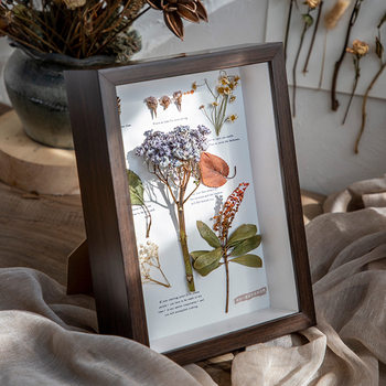 Creative Handmade Dried Flower Shell Solid Wood Photo Frame Stereo Hollow Collage Wooden Picture Frame Wholesale 6inch Ornaments Table