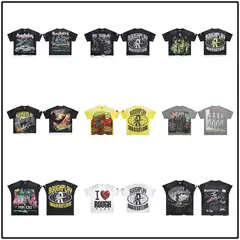 Cross-Border Foreign Trade American-Style Trendy Brand Washed Vintage Oversized Loose Pullover Short-Sleeve T-Shirt