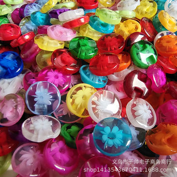 Transparent Flower Buckle Women Shirt Buckle Color Candy Buckle Water Flower Buckle Women Coat Buckle Top Button