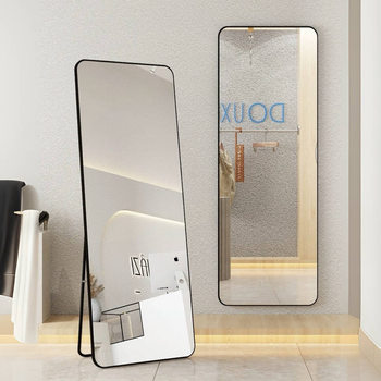 Full-Length Mirror Dressing Floor Mirror Household Wall-Mounted Wall-Mounted Internet Celebrity Girl's Bedroom Makeup Wall-Mounted Three-Dimensional Fitting Mirror