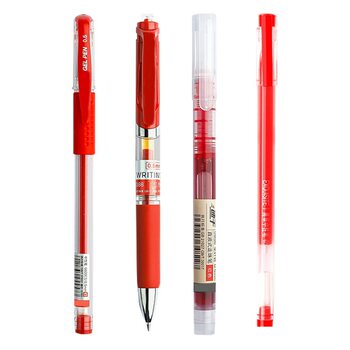 Teacher's Day Gift Red Pen Retro Color Push-Type Gel Pen Student Teacher's Special Color Pen Special for Taking Notes