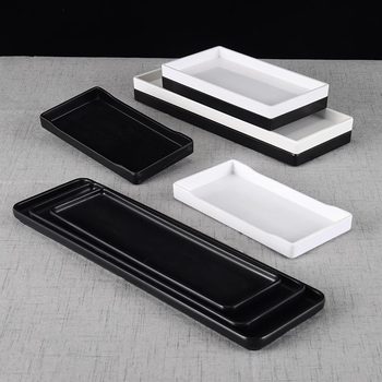 Tray melamine long plate narrow long plastic shallow plate flat plate commercial rectangular barbecue barbecue plate