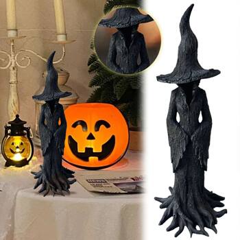 Cross-Border Amazon Resin Ornaments Halloween Crafts Ornaments Decoration Witch Ghost Ornaments Outdoor Decoration