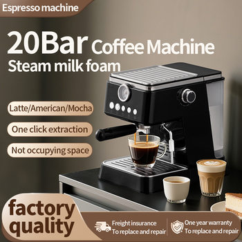 Cross-Border Italian Coffee Machine, Semi-Automatic Coffee Bean Machine, Small Household High-Pressure Extraction Steam Integrated Machine for Office Use