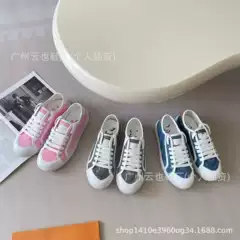 2026 New Model Denim Casual Canvas Sneakers Breathable Versatile Low-Top Lace-Up Shoes Thick-Soled Flat Shoes