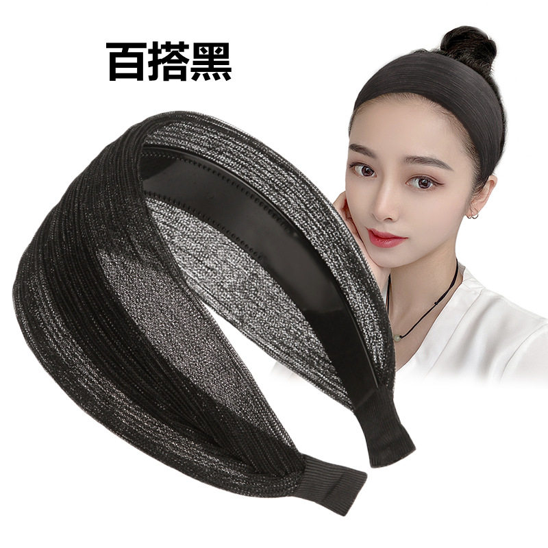 Breathable Wide-Brimmed Headband to Cover Gray Hair, Adult Hairband, Korean Style Hairpin, Women's Hairpin, Simple Ginger Tea