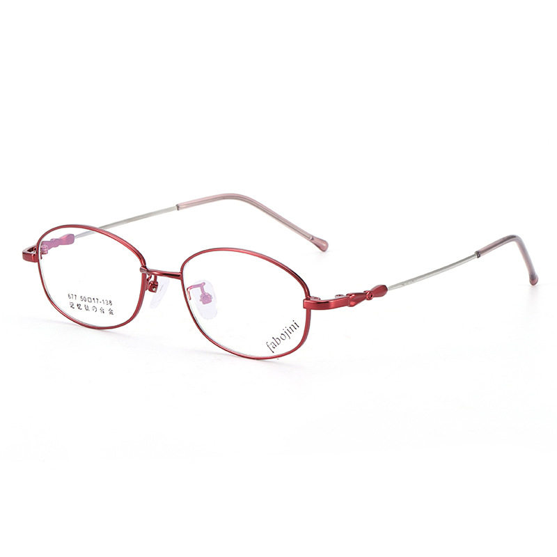 New glasses frame small size memory titanium frame 677 full frame metal Danyang glasses progressive presbyopic glasses frame for women