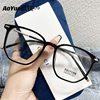 01250 New Tr90 Retro Cold Brown Anti-Blue Light Glasses Frame Internet Celebrity Plain Mirror Female Myopia Frame