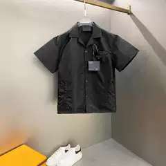 High Version Correct Version 2025 Summer New Product 24Fw Recycled Nylon Flap Pocket Pants Triangle Logo Work Shirt
