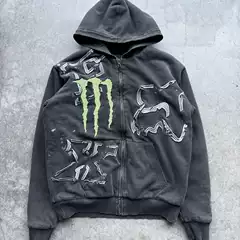Fox racing Hoodie Monster Energy Zip-Up Hoodie